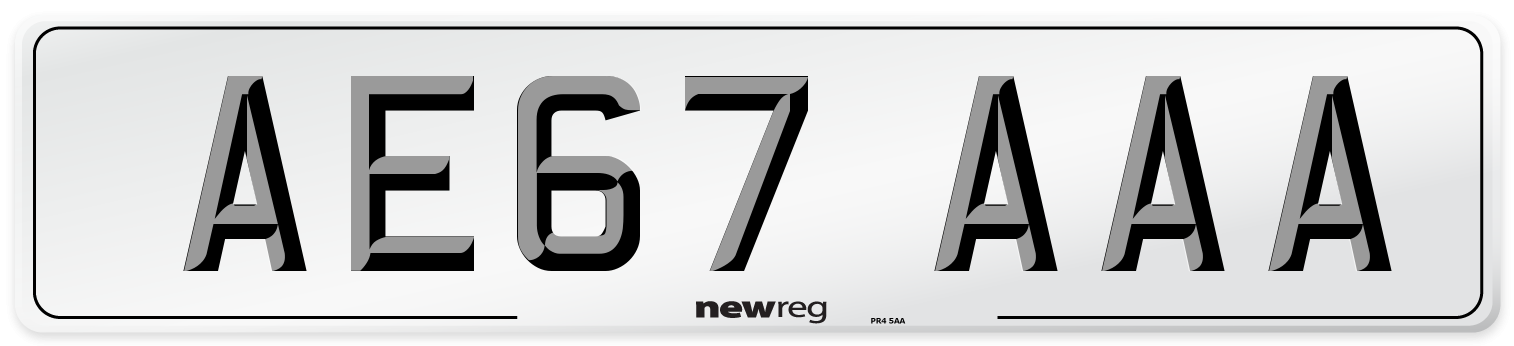 AE67 AAA Number Plate from New Reg